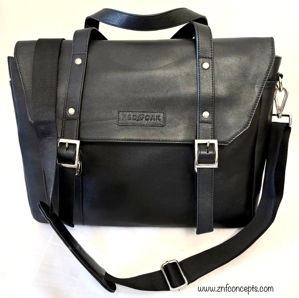 Black Leather Messenger Bag